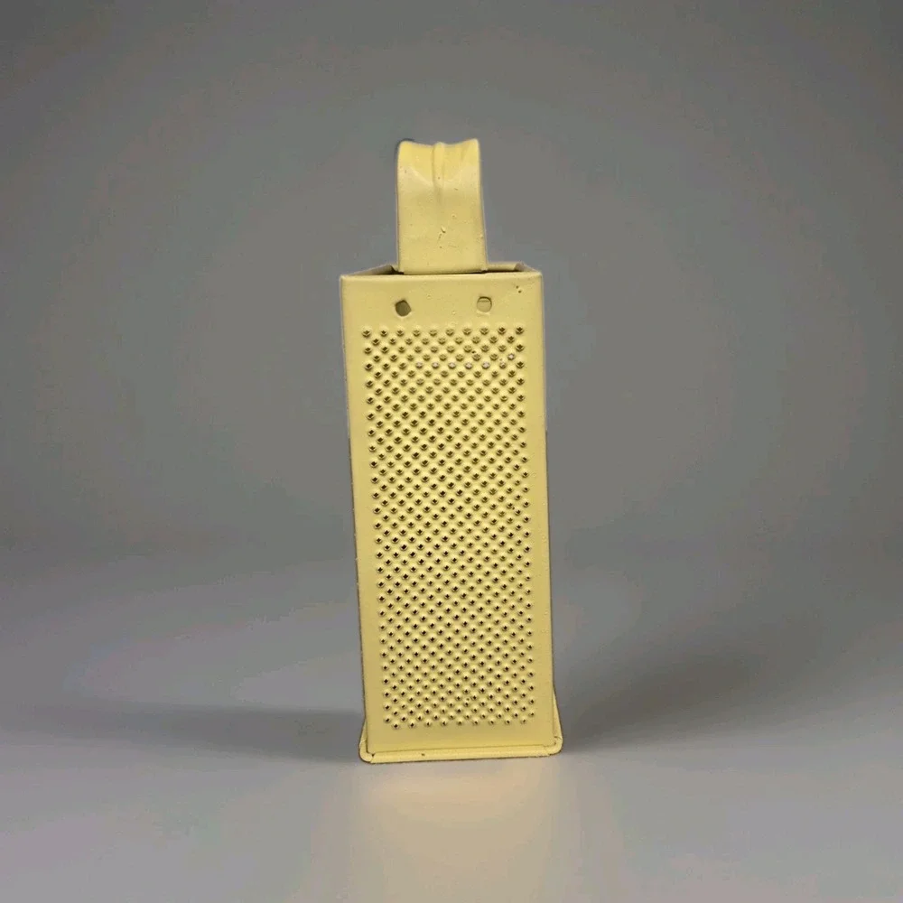 Vintage BROMCO Yellow Metal Box Cheese Grater 4 Sided Kitchen Utensil Retro